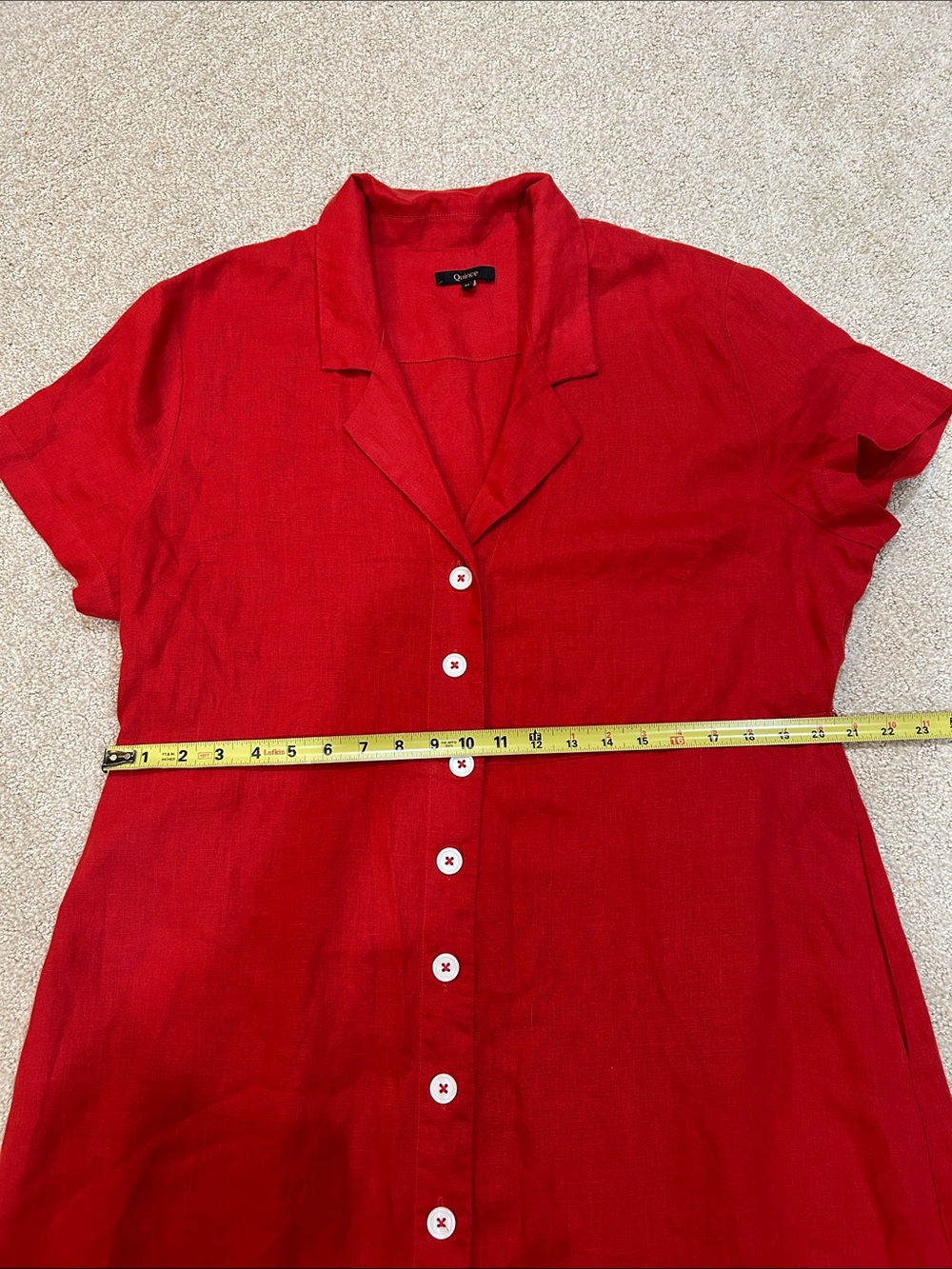 Quince 100% European Linen Button Front Dress Chile XL - Picture 12 of 14